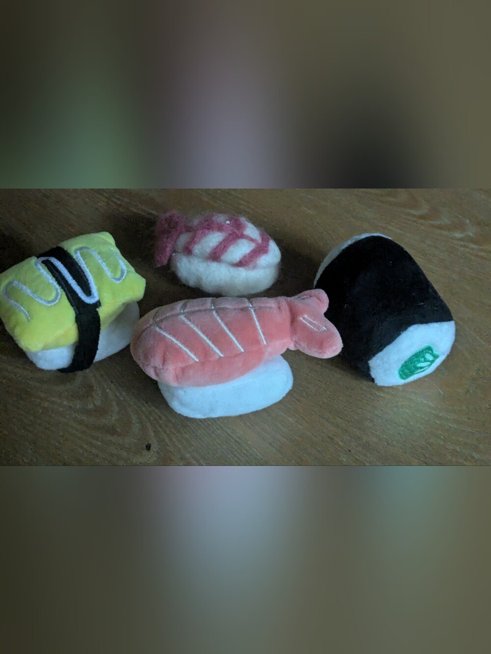 Source Unknown Plush Sushi Cat Toy Set - Pink, Yellow, Black, White
